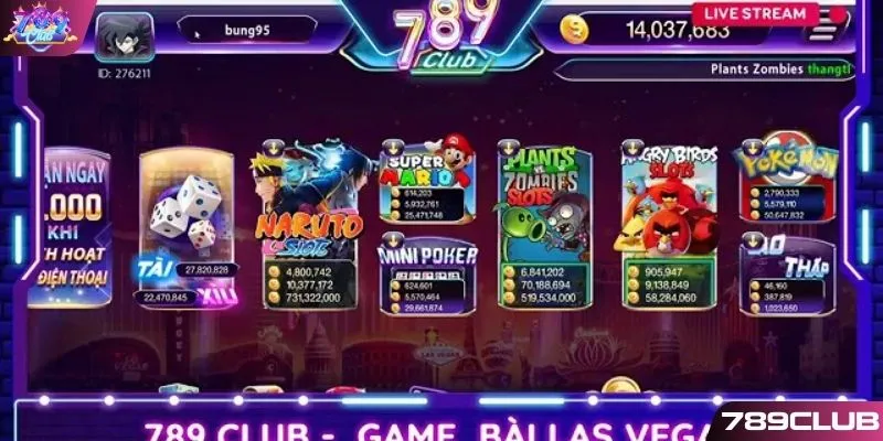 Kho game đa dạng và giao diện bắt mắt tại 789CLUB 